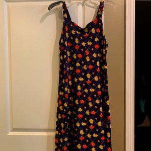 Spaghetti Strap Sundress, Silk with flowers Size 8